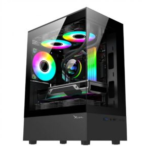 GABINETE XZEAL (XZGAZNY1B)X-ZYNERGY XZY1,MICROATX,CRISTAL+METAL,3*VENTRGB,1*USB 3.0,SIN FUENTE,NEGRO