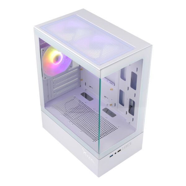 GABINETE XZEAL (XZGAZNY1W)X-ZYNERGY XZY1,MICROATX,CRISTAL+METAL,3*VENTRGB,1*USB3.0,SIN FUENTE,BLANCO - Imagen 2