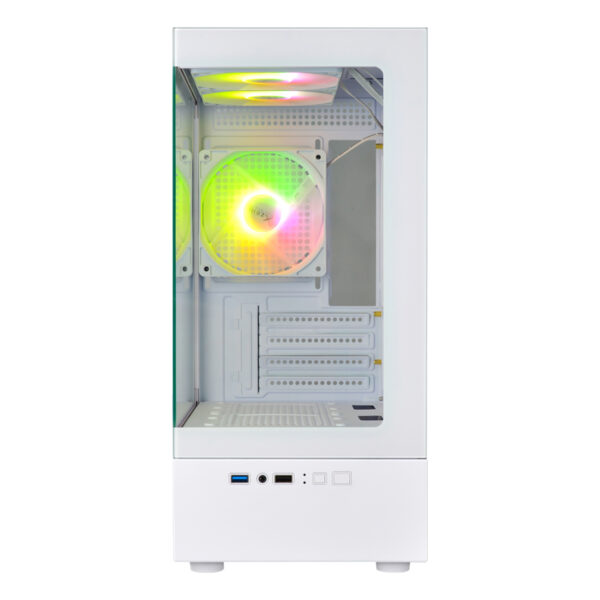 GABINETE XZEAL (XZGAZNY1W)X-ZYNERGY XZY1,MICROATX,CRISTAL+METAL,3*VENTRGB,1*USB3.0,SIN FUENTE,BLANCO - Imagen 3