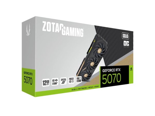 Tarjeta de Video ZOTAC NVIDIA GeForce RTX 5070 SOLID OC/ 12GB 192-bit GDDR7 / PCI Express 5.0 / ZT-B50700J-10P
