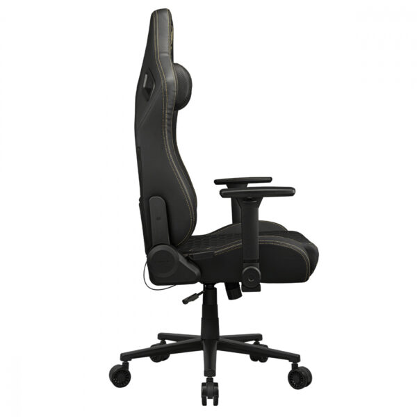 SILLA COUGAR DEFENSOR GOLD CUERO SINTETICO, SOPORTE LUMBAR PUSHBACK, BOLSILLO TRASERO, RECLINABLE BL - Imagen 7