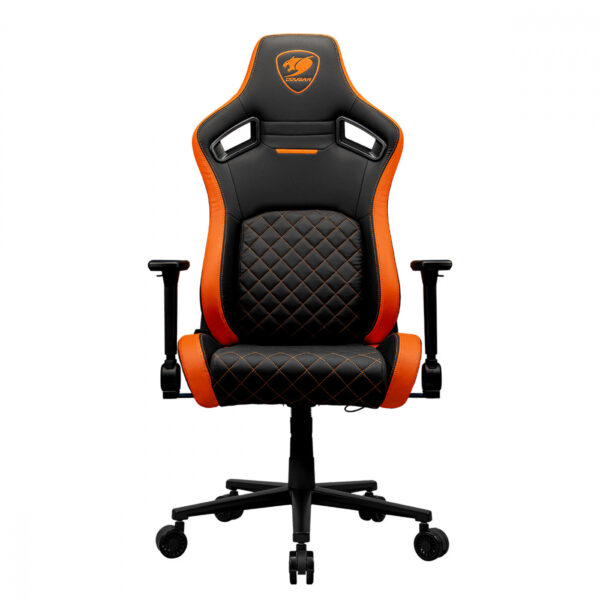 SILLA COUGAR DEFENSOR CUERO SINTETICO, SOPORTE LUMBAR PUSHBACK, BOLSILLO TRASERO, RECLINABLE BLACK / - Imagen 2