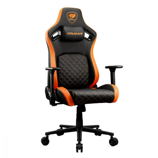 SILLA COUGAR DEFENSOR CUERO SINTETICO, SOPORTE LUMBAR PUSHBACK, BOLSILLO TRASERO, RECLINABLE BLACK / - Imagen 3