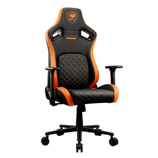 SILLA COUGAR DEFENSOR CUERO SINTETICO, SOPORTE LUMBAR PUSHBACK, BOLSILLO TRASERO, RECLINABLE BLACK / - Imagen 4