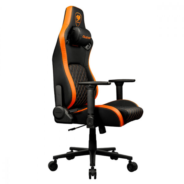SILLA COUGAR DEFENSOR CUERO SINTETICO, SOPORTE LUMBAR PUSHBACK, BOLSILLO TRASERO, RECLINABLE BLACK / - Imagen 5