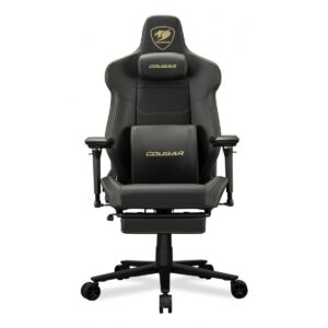 SILLA COUGAR ARMOR EVO M GOLD BLACK RECLINABLE CUERO SINTETICO 160KG