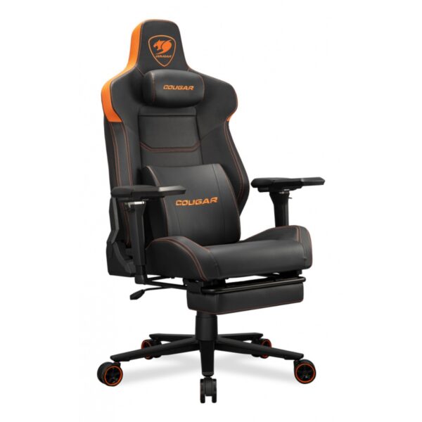SILLA COUGAR ARMOR EVO M BLACK/ORANGE RECLINABLE  CUERO SINT.ETICO 160KG - Imagen 2