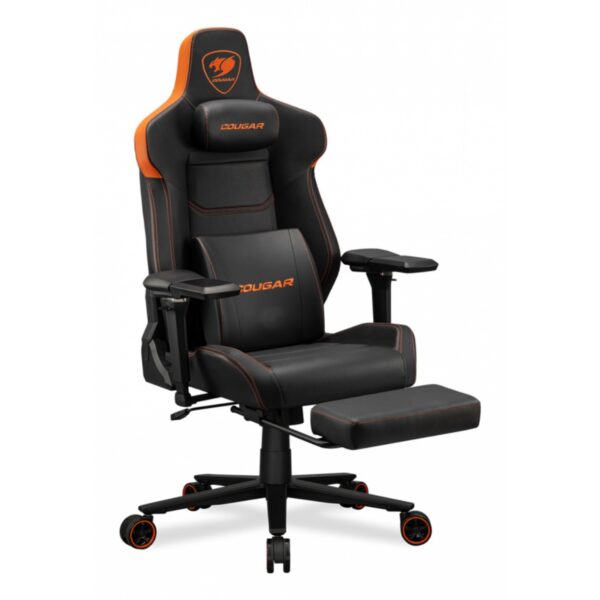 SILLA COUGAR ARMOR EVO M BLACK/ORANGE RECLINABLE  CUERO SINT.ETICO 160KG - Imagen 3