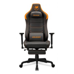 SILLA COUGAR ARMOR EVO S BLACK/ORANGE CUERO SINTETICO, COJIN LUMBAR REPOSAPIES 120KG