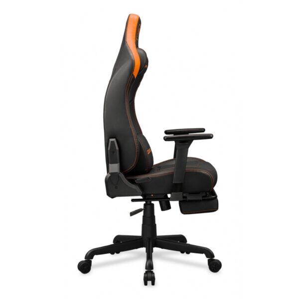 SILLA COUGAR ARMOR EVO S BLACK/ORANGE CUERO SINTETICO, COJIN LUMBAR REPOSAPIES 120KG - Imagen 5