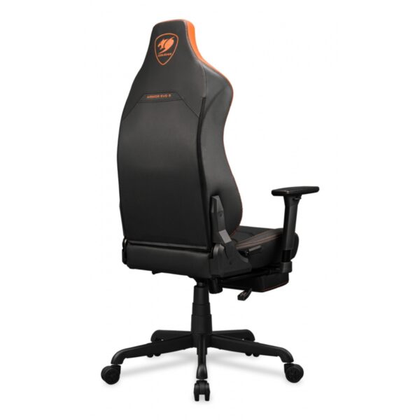 SILLA COUGAR ARMOR EVO S BLACK/ORANGE CUERO SINTETICO, COJIN LUMBAR REPOSAPIES 120KG - Imagen 6