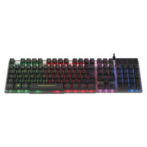 TECLADO ALAMBRICO ACTECK (AC-939195) AUREAN II TA220G, MEMBRANA, RGB, TRANSLUCIDO