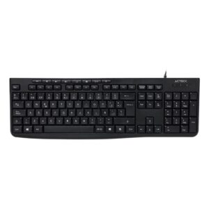 TECLADO ALAMBRICO ACTECK (AC-940146) INSPIRE PRIME TA222, MEMBRANA, MULTIMEDIA, NEGRO