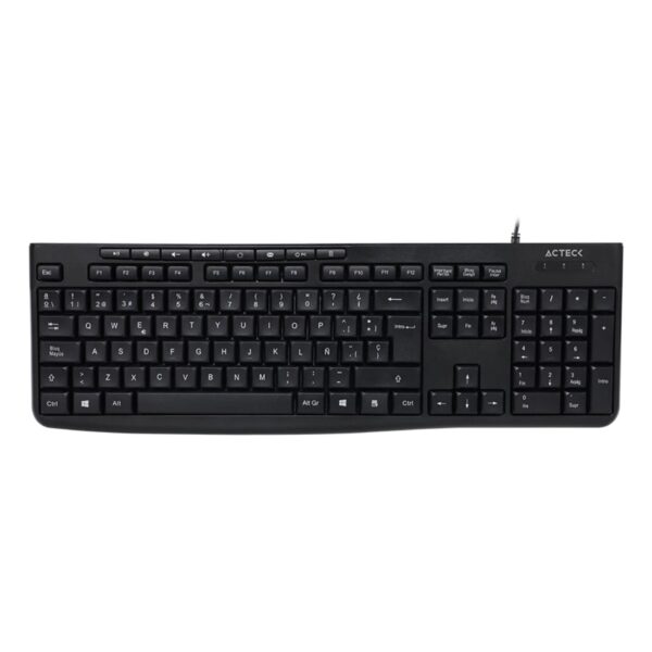 TECLADO ALAMBRICO ACTECK (AC-940146) INSPIRE PRIME TA222, MEMBRANA, MULTIMEDIA, NEGRO