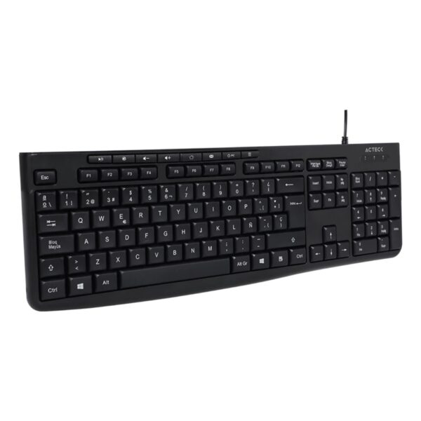 TECLADO ALAMBRICO ACTECK (AC-940146) INSPIRE PRIME TA222, MEMBRANA, MULTIMEDIA, NEGRO - Imagen 2