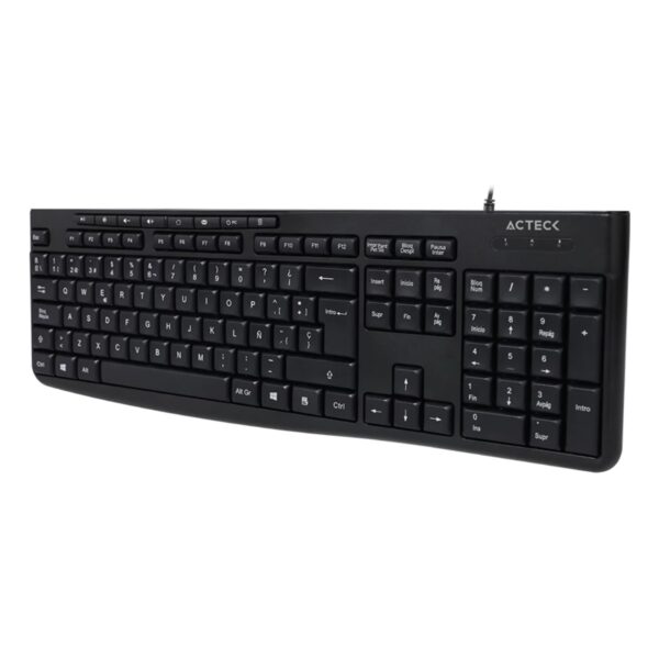 TECLADO ALAMBRICO ACTECK (AC-940146) INSPIRE PRIME TA222, MEMBRANA, MULTIMEDIA, NEGRO - Imagen 3