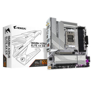 MOTHERBOARD GIGABYTE (B650M A ELITE AX ICE) SOCKET AM5, 4*DDR5 8000MHZ, HDMI, DP,MICRO ATX, WIFI6/BT