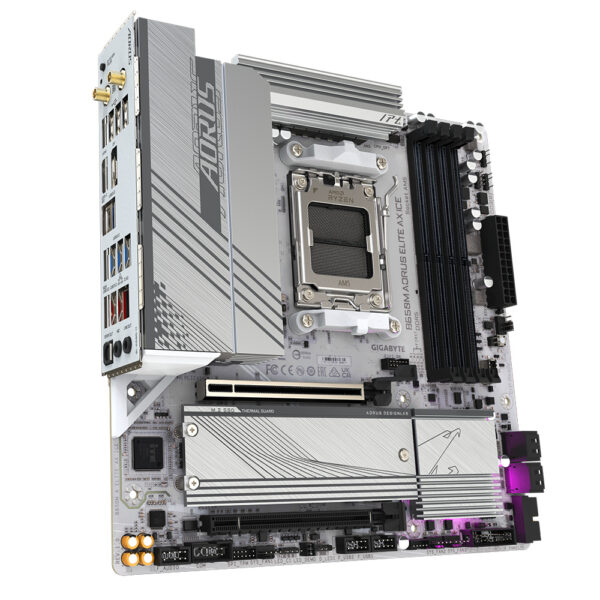 MOTHERBOARD GIGABYTE (B650M A ELITE AX ICE) SOCKET AM5, 4*DDR5 8000MHZ, HDMI, DP,MICRO ATX, WIFI6/BT - Imagen 3