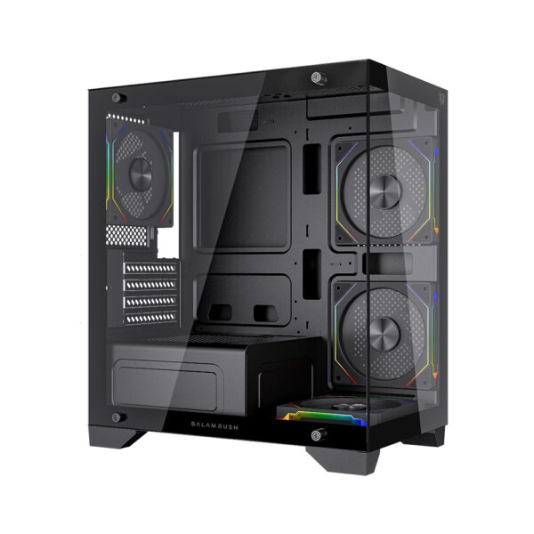 GABINETE BALAM RUSH (BR-941631) TANK PERFORM 3600,MICRO ATX,1*USB 3.0,CRISTAL TEMP,2 FAN,NEGRO