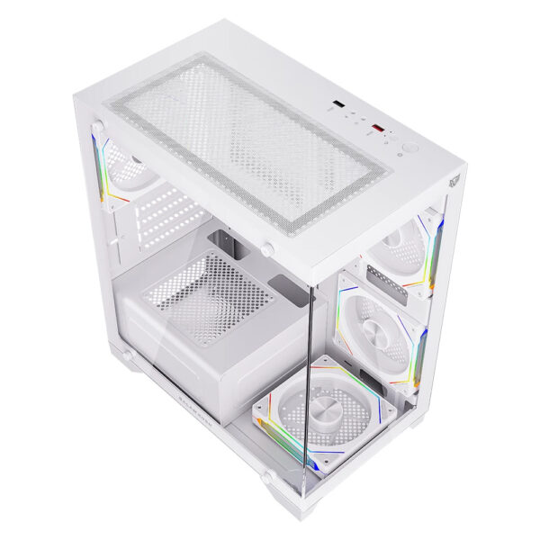 GABINETE BALAM RUSH (BR-941648) TANK PERFORM 3600,MICRO ATX,1*USB 3.0,CRISTAL TEMP,2 FAN,BLANCO - Imagen 3