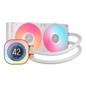ENFRIAMIENTO LIQUIDO CORSAIR CPU iCUE LINK TITAN 240RX LCD 2FAN 240MM BLANCO CW 9061025 WW