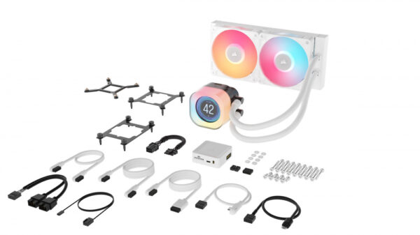 ENFRIAMIENTO LIQUIDO CORSAIR CPU iCUE LINK TITAN 240RX LCD 2FAN 240MM BLANCO CW 9061025 WW - Imagen 5