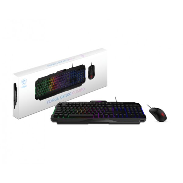 KIT TEC MOUSE MSI FORGE GK100 COMBO US USB 2.0 RGB BLACK - Imagen 5