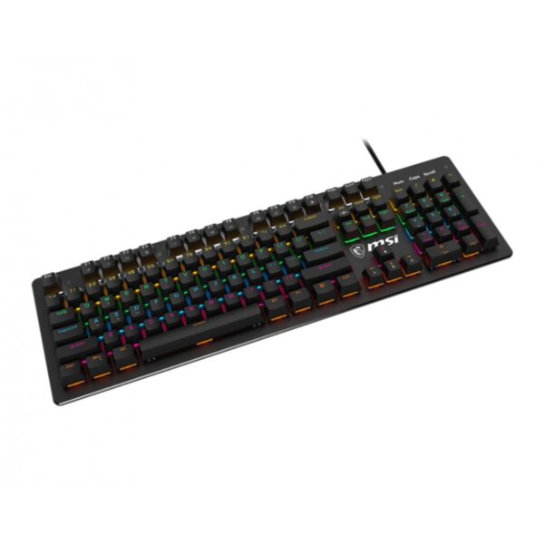 TECLADO MSI FORGE GK300 BLUE US USB 2.0 RGB BLACK - Imagen 3