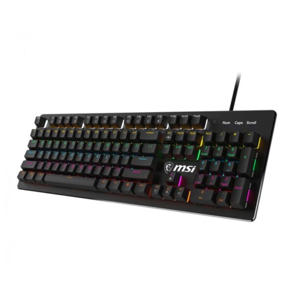 TECLADO MSI FORGE GK300 BLUE US USB 2.0 RGB BLACK - Imagen 2