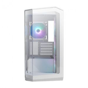 GABINETE MSI (MAG PANO M100R PZ WHITE)BLANCO,VIDRIO TEMPLADO,4*VENTILADOR ARGB,MICRO ATX,SIN FUENTE