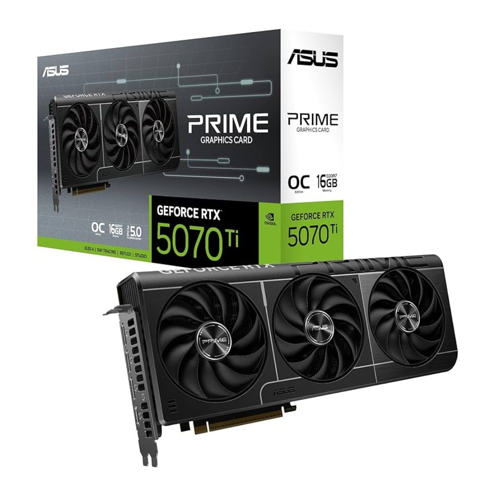 TARJETA DE VIDEO ASUS (PRIME-RTX5070TI-O16G) 256BIT, PCI-E 5.0,HDMI,3*DP1.4A,TRI FAN