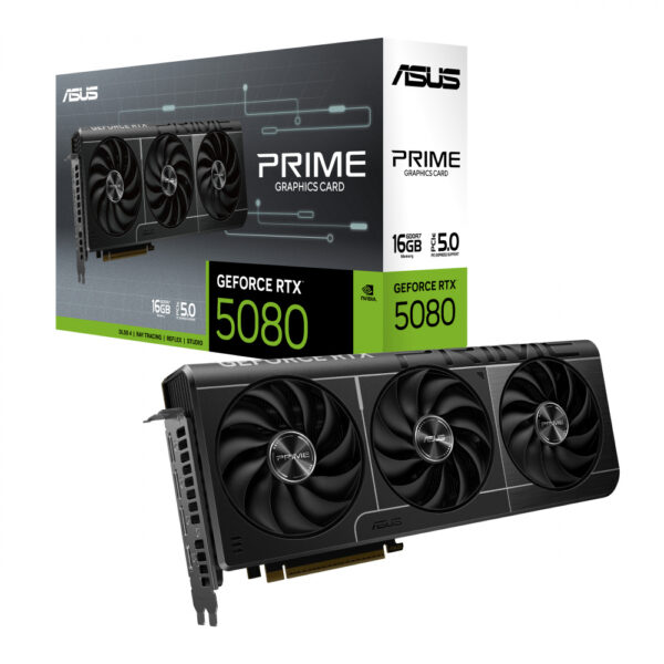 TARJETA DE VIDEO ASUS (PRIME-RTX5080-16G) 256BIT, PCI-E 5.0, HDMI,3*DP1.4A,TRI FAN