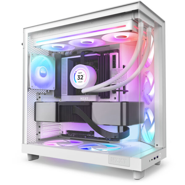 KIT 3 VENTILADORES NZXT U360 UNIBODY RGB 360MM BLANCO - Imagen 6