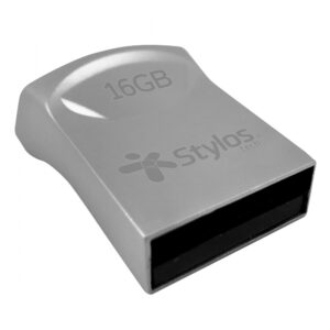MEMORIA USB STYLOS (STMUS42S) 16GB, ST125, USB 2.0, MINI, METAL PLATA