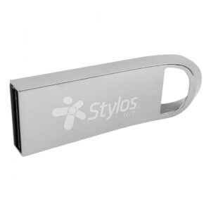 MEMORIA USB STYLOS (STMUS516B) 16GB, ST500, USB 2.0, METAL PLATA