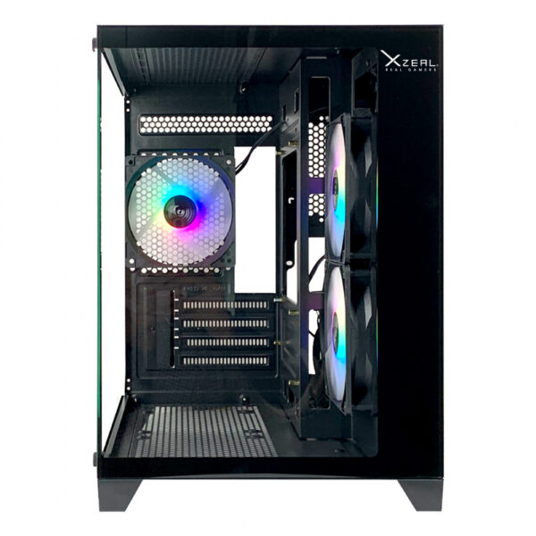 GABINETE XZEAL (XZGAMC2B)PANZER II CUBO CX12,MICRO ATX,CRISTAL,3*VENT RGB,1*USB 3.0,SIN FUENTE,NEGRO - Imagen 4