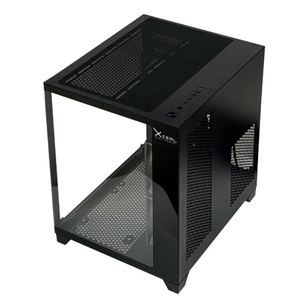 GABINETE XZEAL (XZGAMC2B)PANZER II CUBO CX12,MICRO ATX,CRISTAL,3*VENT RGB,1*USB 3.0,SIN FUENTE,NEGRO - Imagen 3