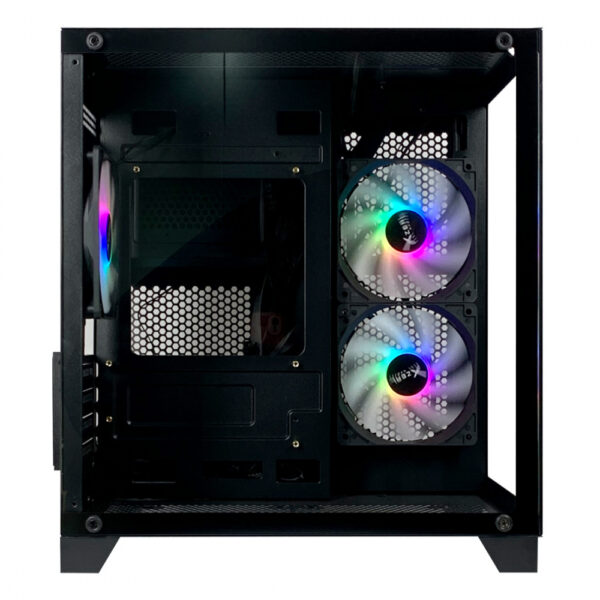 GABINETE XZEAL (XZGAMC2B)PANZER II CUBO CX12,MICRO ATX,CRISTAL,3*VENT RGB,1*USB 3.0,SIN FUENTE,NEGRO - Imagen 5