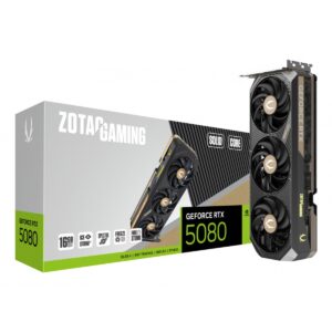 TARJETA DE VIDEO ZOTAC (ZT-B50800D2-10P) RTX 5080 SOLID CORE,16GB GDDR7,2617 MHZ,PCIE 5,3*FAN