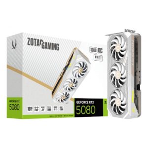 TARJETA DE VIDEO ZOTAC (ZT-B50800Q-10P) RTX 5080 SOLID OC WHITE EDITION 16GB GDDR7,PCIE 5,3*FAN