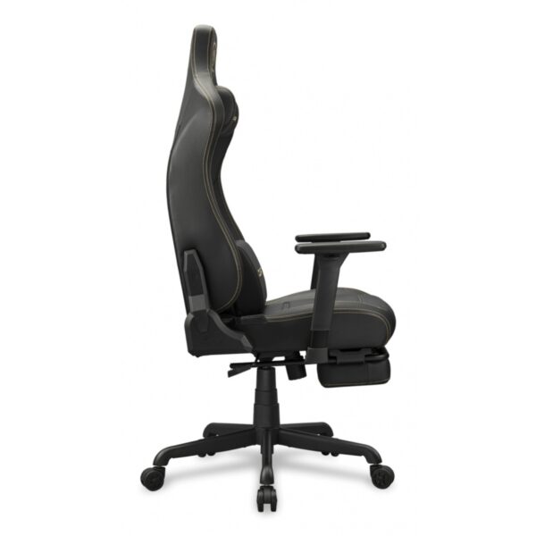 SILLA COUGAR ARMOR EVO S GOLD  BLACK REPOSA PIES RETRACTIL CUERO SINTETICO 120KG - Imagen 3