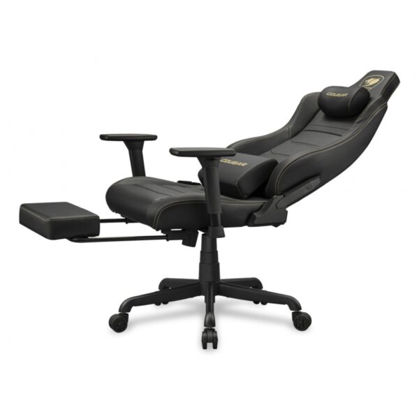 SILLA COUGAR ARMOR EVO S GOLD  BLACK REPOSA PIES RETRACTIL CUERO SINTETICO 120KG - Imagen 5