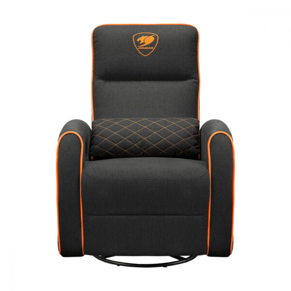 SOFA COUGAR FIDOM BLACK ORANGE TIPO LINO ACOLCHADO RECLINABLE 150KG - Imagen 2