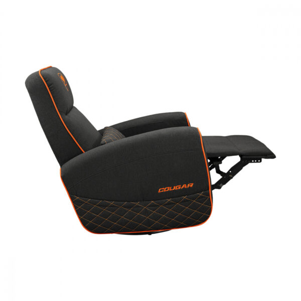 SOFA COUGAR FIDOM BLACK ORANGE TIPO LINO ACOLCHADO RECLINABLE 150KG - Imagen 6
