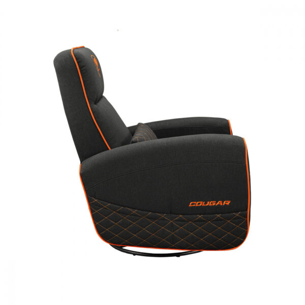 SOFA COUGAR FIDOM BLACK ORANGE TIPO LINO ACOLCHADO RECLINABLE 150KG - Imagen 5