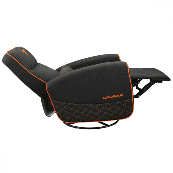 SOFA COUGAR FIDOM BLACK ORANGE TIPO LINO ACOLCHADO RECLINABLE 150KG - Imagen 7