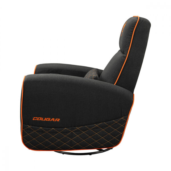 SOFA COUGAR FIDOM BLACK ORANGE TIPO LINO ACOLCHADO RECLINABLE 150KG - Imagen 4
