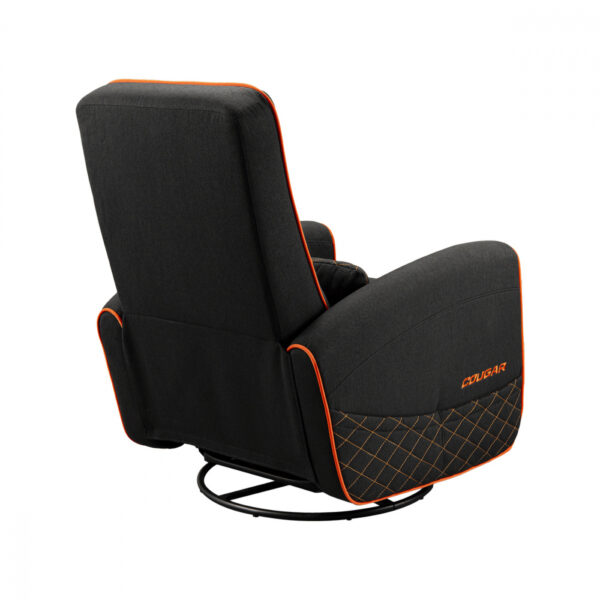 SOFA COUGAR FIDOM BLACK ORANGE TIPO LINO ACOLCHADO RECLINABLE 150KG - Imagen 11