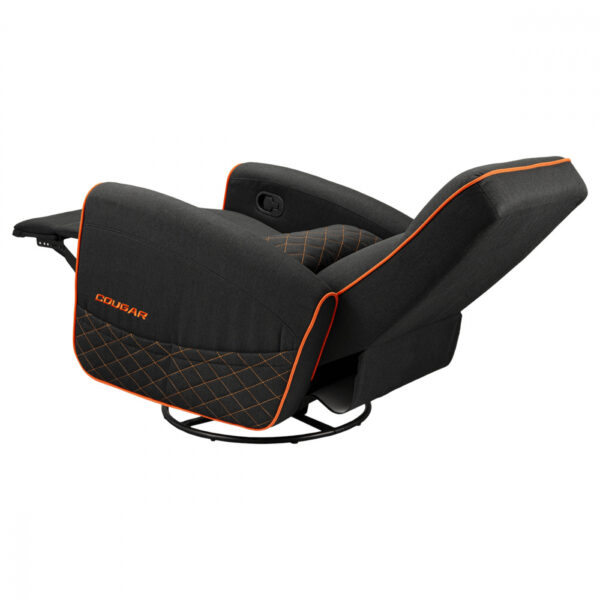 SOFA COUGAR FIDOM BLACK ORANGE TIPO LINO ACOLCHADO RECLINABLE 150KG - Imagen 10