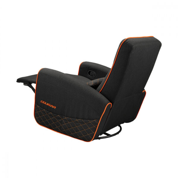 SOFA COUGAR FIDOM BLACK ORANGE TIPO LINO ACOLCHADO RECLINABLE 150KG - Imagen 9